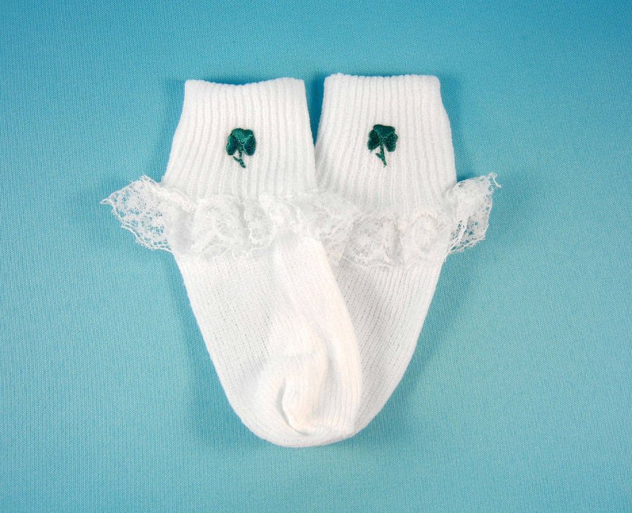 Girl's Socks w/Shamrocks